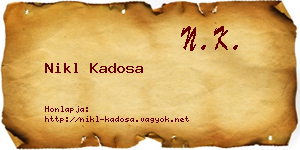 Nikl Kadosa névjegykártya